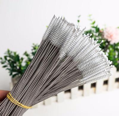 China Drinking Pipe Straw Brush Brush Cleaner Durable Washable Hotting Straw Cleaning Brush Stainless Steel for sale