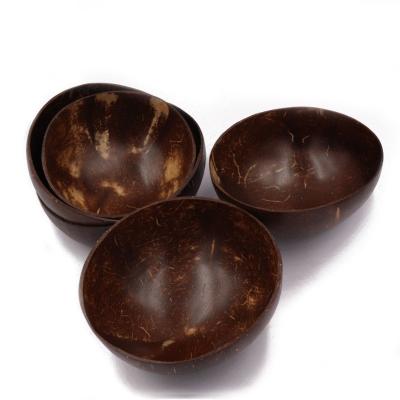 China Hot Selling Customized Sustainable Logo Natural Coconut Shell Bowl Eco Friendly Cutlery for sale