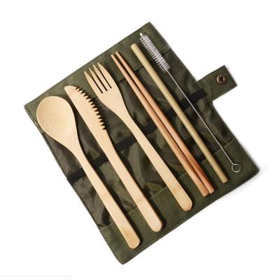 China 2019 Sustainable Popular Cutlery Travel Set Reusable Utensils Cutlery Set Eco-Friendly Bamboo Travel for sale