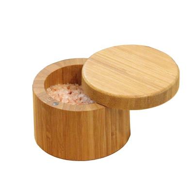 China Hotting Viable Selling Kitchen Accessories Bamboo Lid Spice Jar Salt Storage Box for sale