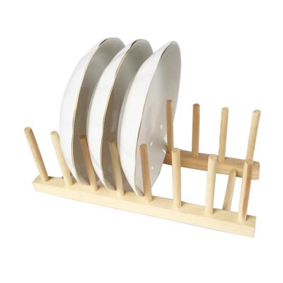 China Eco-friendly Kitchen Bamboo Wooden Folding Dish Rack Drying Dish Rack With Cup Holder for sale