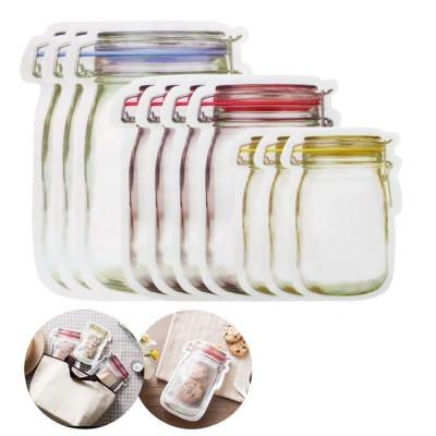 China Mason Jar Bottles Ziplock Bag Recyclable Hotting Seal Candy Cookie Portable Snack Mason Zipper Bag for sale