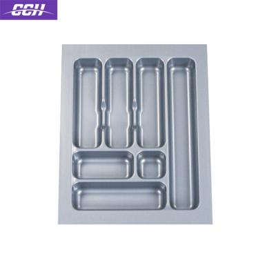 China Viable White Cutlery Tray Box Insert for Cabinet Kitchen Drawer Storage Organizer for sale