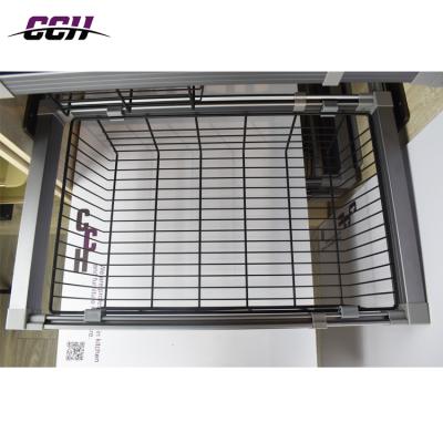 China Sustainable Furniture Wardrobe Hotel Clothes Sliding Storage Wire Pull Out Basket for sale