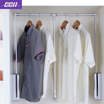 China Adjustable Pull Down Hanging Hangers Stand Up Wardrobe Racks Lifting Hanger For Cloth for sale