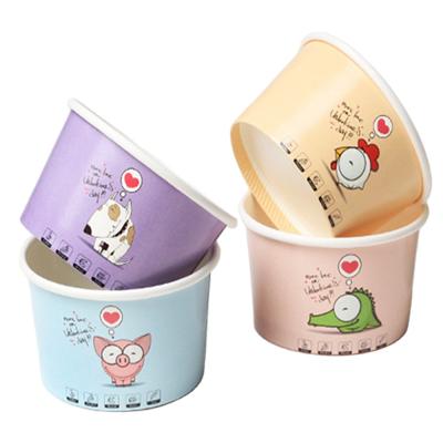 China Disposable Flexo Printing Disposable Food Grade Ice Cream Paper Cups Ice Cream Container for sale