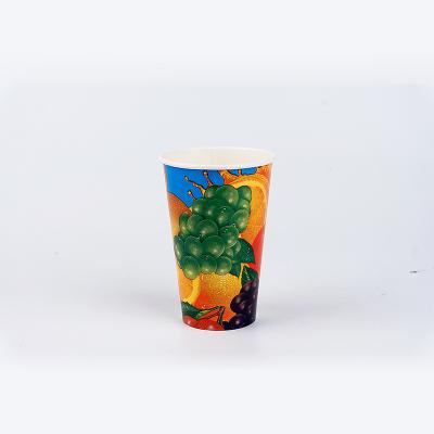 China Customized Double Printed Paper Cups PE 12oz Disposable Paper Cup For Cold Drinks for sale