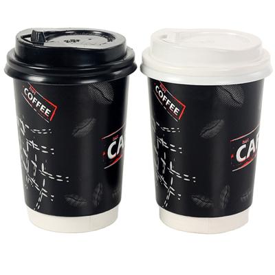 China Disposable Double Side Pe Coated Double Lids Hot Cold Wallpaper Disposable Compostable Coffee Cups for sale