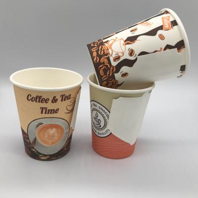 China Custom Hot Sales Disposable Printing Paper Coffee Cup 7oz Hot Drink Paper Cup With Handle for sale