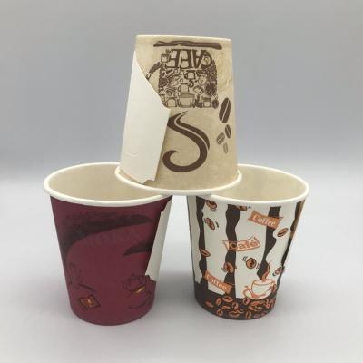 China Disposable Custom Printed Paper Cups 7oz Paper Cup With Handle For Hot Drinks for sale