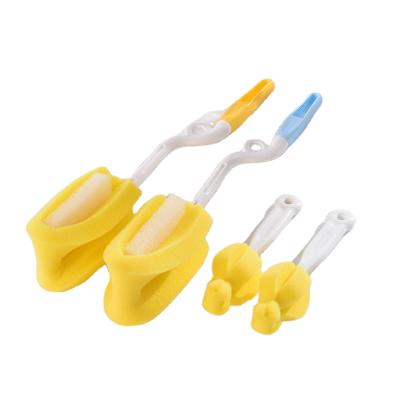 China Viable Hot Sale Rotating Sponge Head Kit Milk Baby Bottle Cleaning Brush for sale