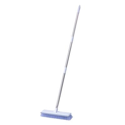 China Viable Stainless Steel Rod Hard Bristle Plastic Broom Cleaning Floor Brush for sale