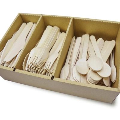 China Wholesale Disposable Smooth Biodegradable Wooden Cutlery Spoon Fork Knife for sale