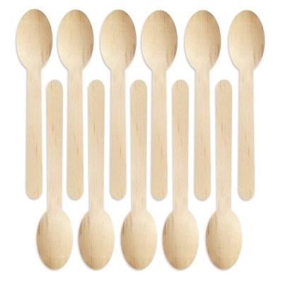 China Smooth Birch Disposable Wooden Cutlery Spoon Fork Knife For Desserts Eco - Friendly Wood for sale