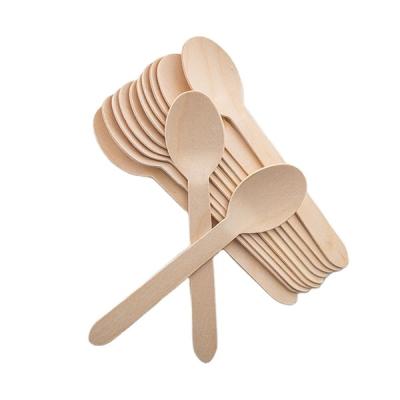 China Wholesale Sample Eco Disposable Biodegradable Wooden Spoon Smooth For Ice Cream for sale