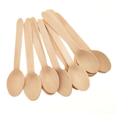 China Smooth Disposable Wooden Ice Cream / Tea Spoon for sale