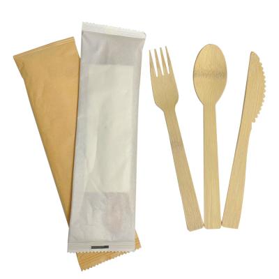 China Disposable Biodegradable Spoon Bulk Biodegradable Wooden Tableware Bulk Disposable BBQ Party Picnic Package Flatware Wooden Cutlery Set for sale