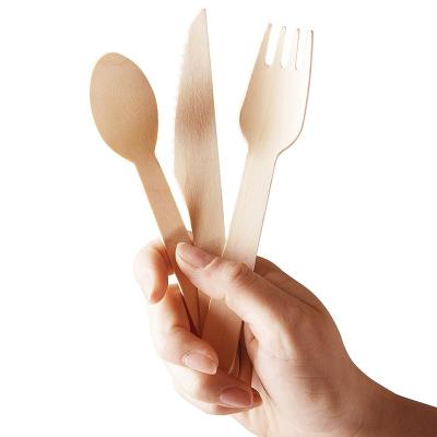 China Simplicity Disposable Printing Hot Stamp Branding Wooden Fork And Spoon Restaurant Disposable Cutlery for sale