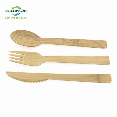 China Home.Restaurant.Bar.Hotel.Wedding Organic Natural Disposable Bamboo Flatware Set 170mm Cutlery for sale