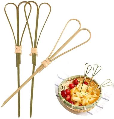 China Custom Size Easily Cleaned Natural Green Bamboo Burger Sticks for sale