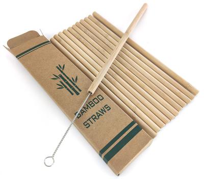 China BBQ Camping Cookware Fruit Straw Disposable Biodegradable Bamboo Drinking Straws Food Grade for sale