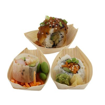 China Home.Restaurant.Bar.Hotel.Wedding Togo Sushi Packaging Take Away Wooden Disposable Take Away Wooden Tray for sale