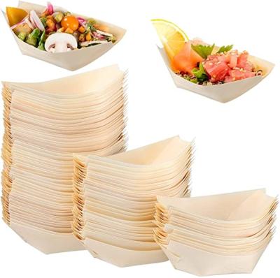 China Home.Restaurant.Bar.Hotel.Wedding Disposable Sushi Boat Wooden Boat Serving Tray Sushi Tray Food Container Wooden Bowl Cake Tool for sale