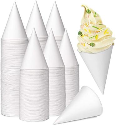 China Disposable Cone Water Cups Disposable 6OZ Dispenser Snow Paper Cups for Shaved Ice, Desktop Water Cooler for sale