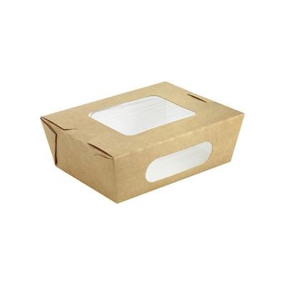 China Outlet Food Grade Minimalist Custom Disposable Kraft Paper Packaging Boxes Eco Friendly Paper Box With Window for sale