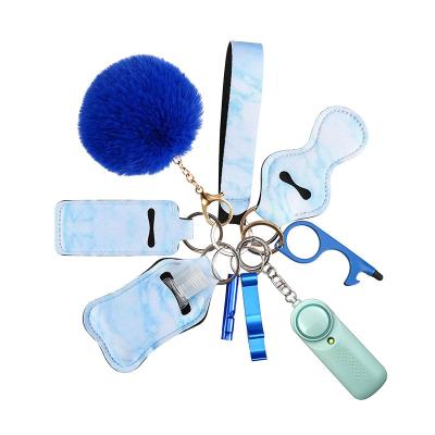 China 10pcs Women's Key Chain Alarm Daily Self-Defense Security Set Multifunctional Key Ring Girl Safety Insurance Gifts for sale