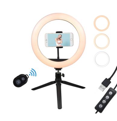 China Free Sample 10inch 26cm Video Studio Shooting Hot Selling Ring Light High Focus LED Portable Table Light for sale