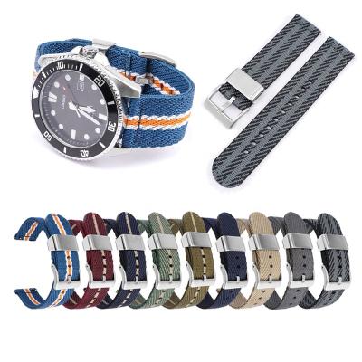 China Wholesale Premium Canvas Design 18mm 20mm 22mm Quick Return Spring Bar Connector New 24mm Watch Band Braided Nylon Watchband for sale