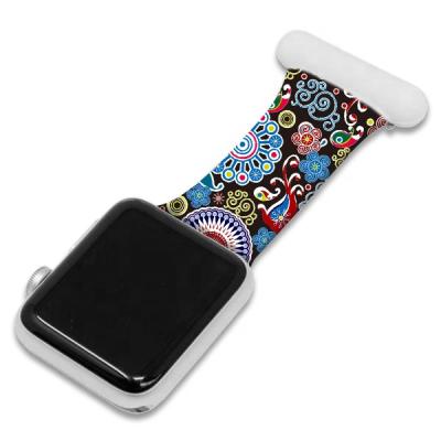 China Doctor Nurse Brooch Wristband Printed Silicone Watch Band Printed Silicone Watch Band For Apple Watch Band Nurses Strap for sale