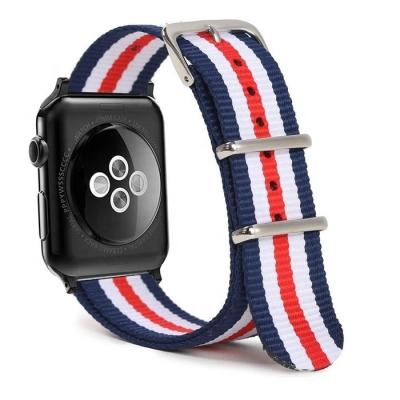 China Custom Length 22mm NATO Military Ballistic Woven Nylon Strap Adjustable Strap For Apple Watch Band for sale