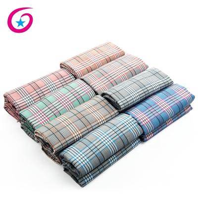 China Waterproof 2020 spring ins style plaid printed polyester linen fabric for sale