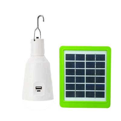 China 2021 New Residential Innovations Solar Powered Energy Camping Dc6v E27 Light Bulb Garden Bulb Lamp Remote Control Light for sale