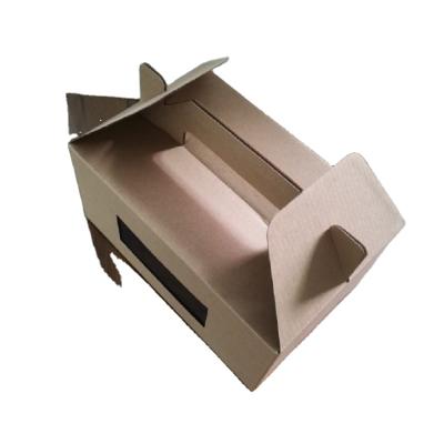 China Custom Recycled Materials Logo Kraft Paper Boxes PVC Window Packaging Box With Plastic Window for sale