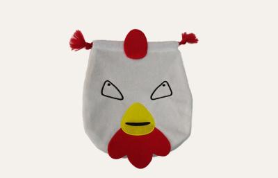 China Fashion Large Teenager Chicken Head Draw String Bag With Red Polyester Rope for sale