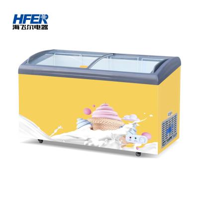 中国 Clear Glass Door Mini Glass Ice Cream Freezer Single-temperature Commerce High Cost Performance 販売のため