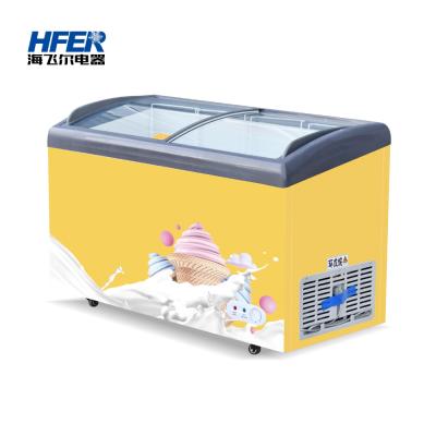 China Single-temperature Multifunctional Noise Reduction Ice Cream Freezer Energy Saving Chest For Glass Door for sale