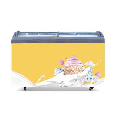 中国 High Quality Single-Temperature Beverage Cooler Display Unit 300L Supermarket Price Display For Ice Cream Freezer 販売のため