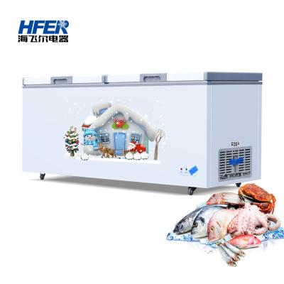 中国 High Quality Commercial Freezer Chest Refrigerator Single-temperature HFER Double Door Horizontal Chest Freezer 販売のため