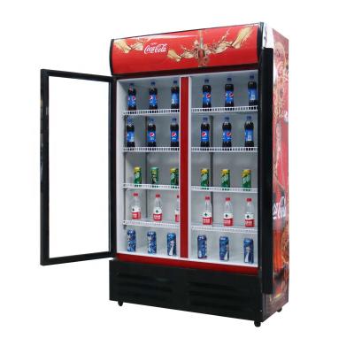 中国 Vertical Display Stand Freezers Single-temperature Glass Double Door Fridge Pepsi Fridge 販売のため