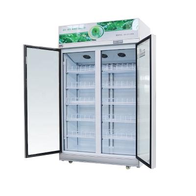 中国 Wholesale 1000L Single-temperature Air Cooling Transparent Glass Door Vertical Freezer Refrigerator Display 販売のため