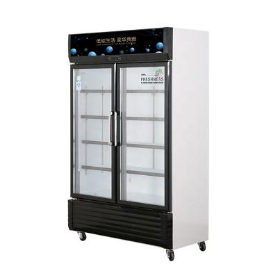 China 2021 Single-Temperature Brand Compressor 708L Glass Door Pepsi Refrigerator Freezer Direct Cooling Cooler Double Door for sale