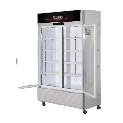 中国 Hot Sale Supermarket Freezer Commercial Refrigerator Single-temperature Double Door Glass Display Drinks For Sale 販売のため