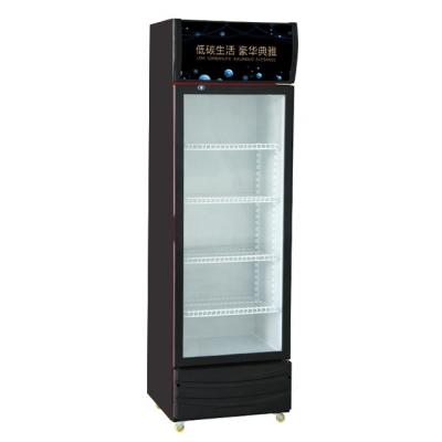 中国 Single-temperature Solar Upright Freezer Non Frost Glass Display Case Single Door Cooler For Supermarket 販売のため