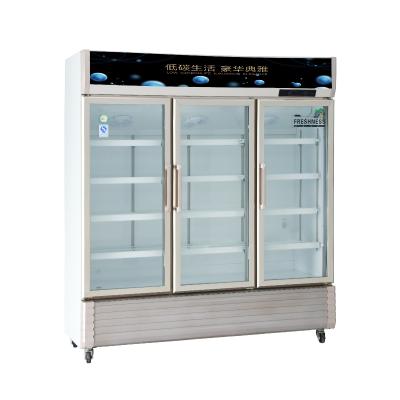 中国 Large Space Factory Outlet Brand Compressor 1091L Direct Cooling Glass Door Chiller With Bottom Drainage Design 販売のため