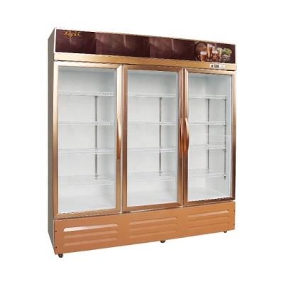 China Single-temperature 969L Cold Drink Fridge High Quality Direct Cooling Glass Door Refrigerator with Brand Compressor for sale