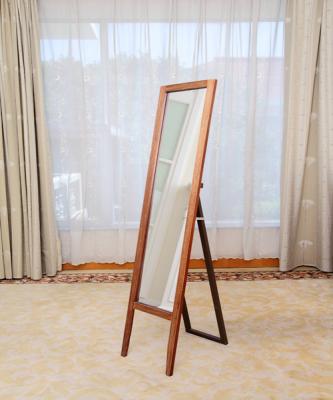 China Traditional Paulownia Frame Stand Floor Mirror Wood Dressing Mirror for sale